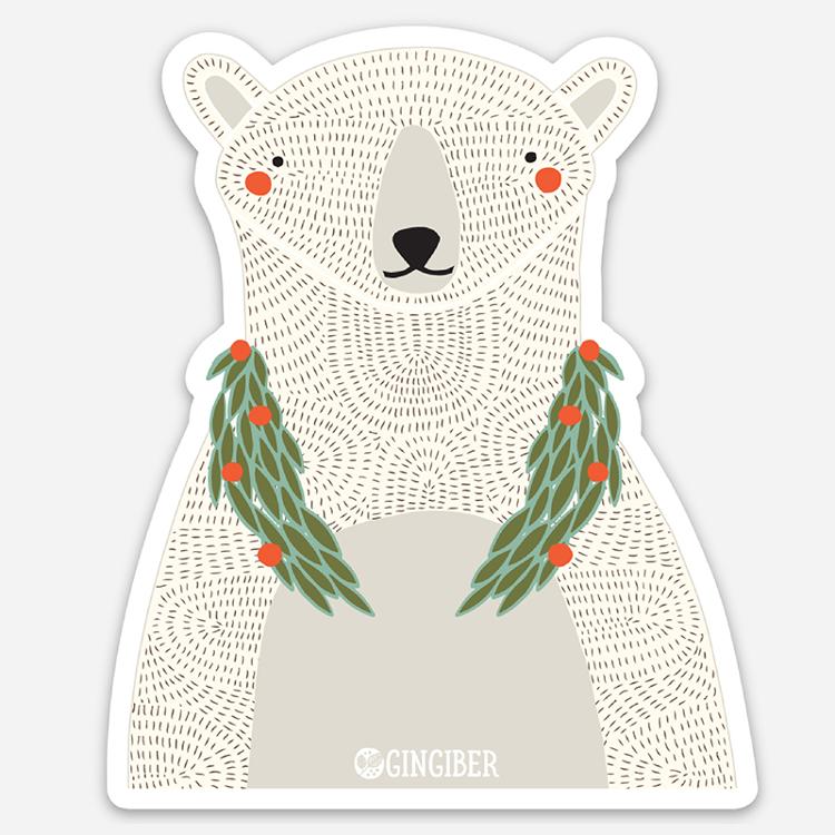 Polar Bear Sticker Stacie Bloomfield Gingiber