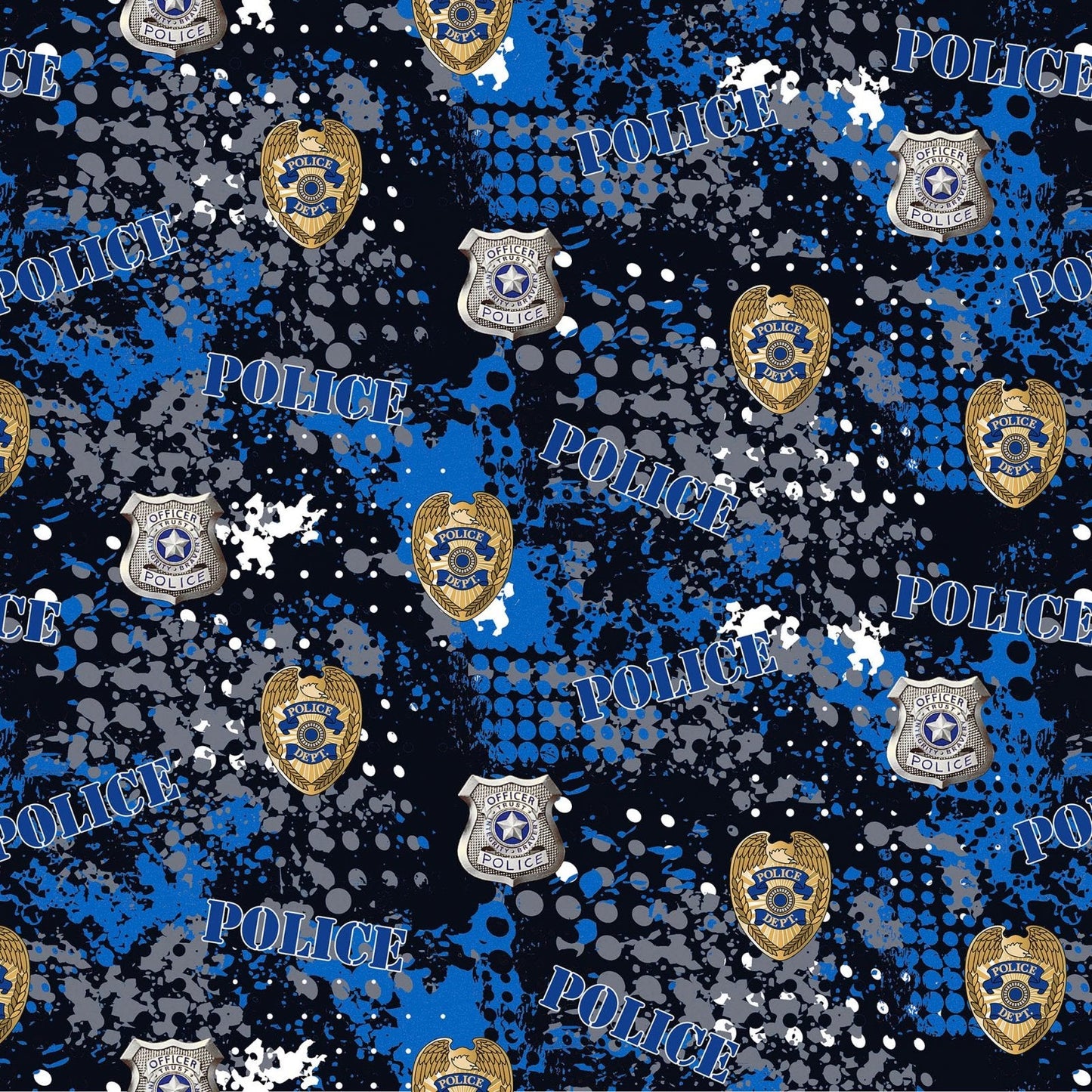 Corrections Officer Geometric Sykel Cotton Fabric