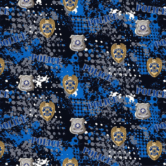 Corrections Officer Geometric Sykel Cotton Fabric