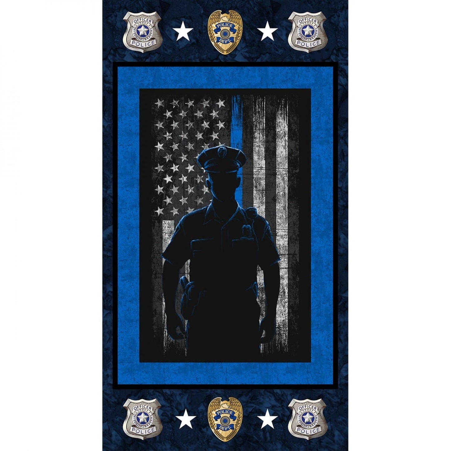 Police Serve and Protect 24" Panel Print Concepts Cotton Fabric