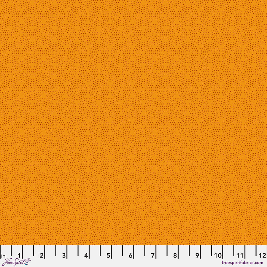 Pop Cloth Love Circles Orange Sew Kind of Wonderful Free Spirit Cotton Fabric FS-PWSK100.LOVE