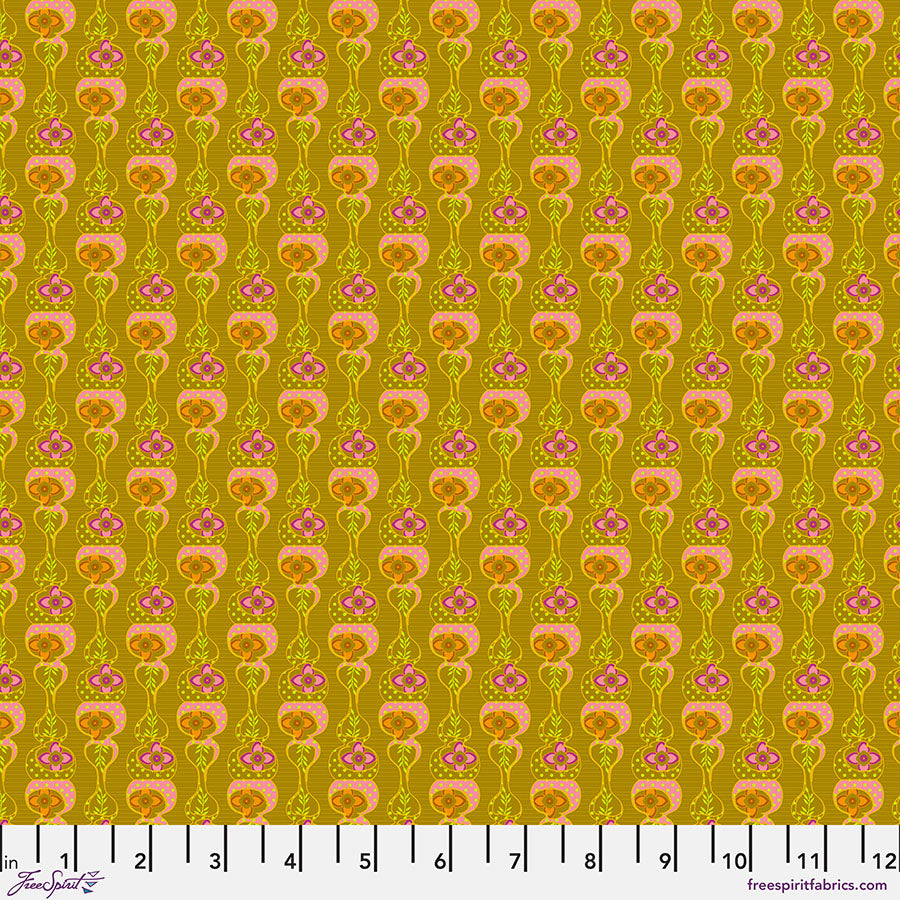 Pop Cloth Love Fusion Green Sew Kind of Wonderful Free Spirit Cotton Fabric FS-PWSK102.LOVE