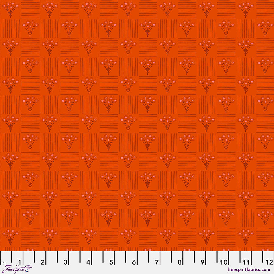 Pop Cloth Love Life Orange Sew Kind of Wonderful Free Spirit Cotton Fabric FS-PWSK103.LOVE