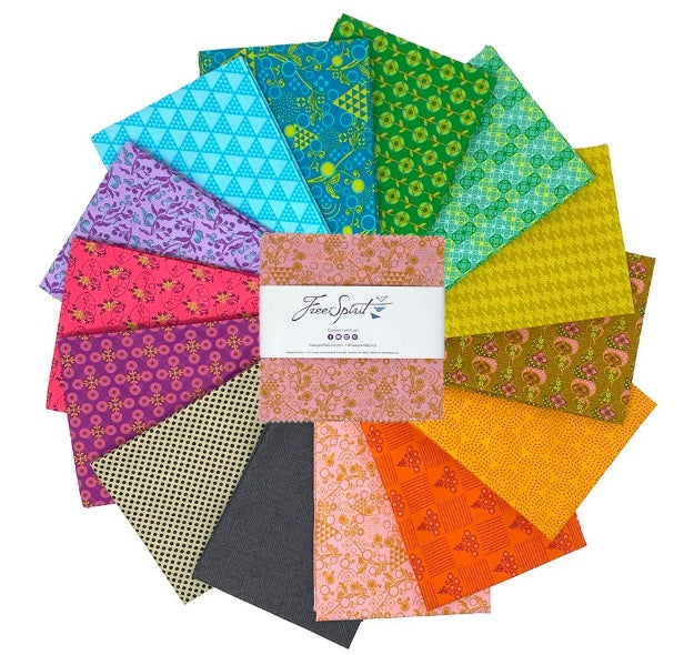 Pop Cloth Love Soul Charm Pack 5" Squares 42pcs Sew Kind of Wonderful Free Spirit Cotton Fabric FS-FB6CPSK.POPCLOTH