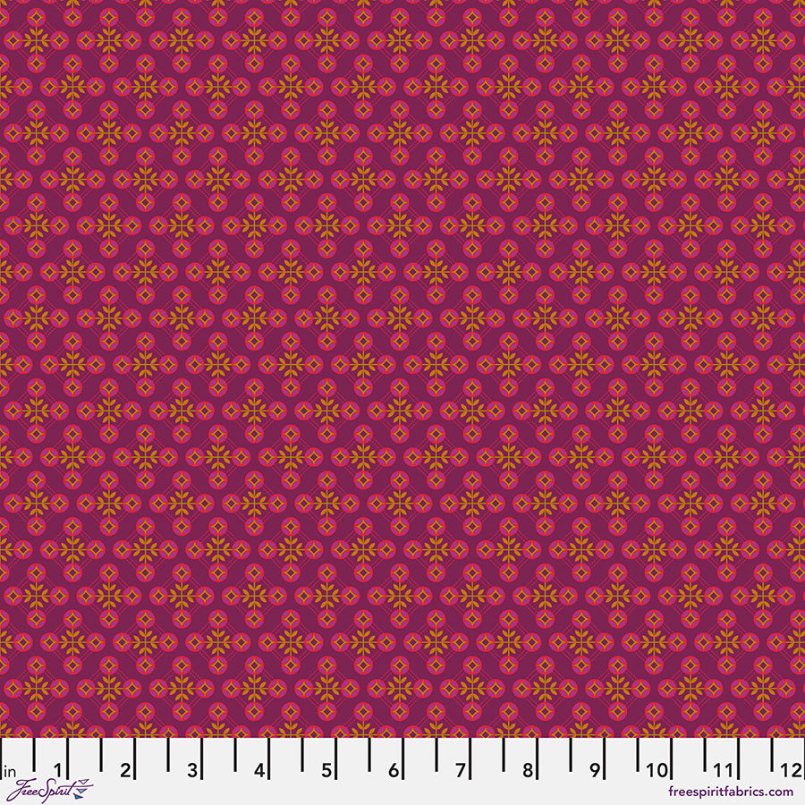 Pop Cloth Love Vivid Purple Sew Kind of Wonderful Free Spirit Cotton Fabric FS-PWSK106.LOVE