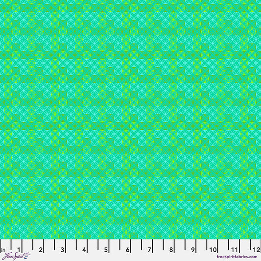 Pop Cloth Soul Hop Green Turquoise Sew Kind of Wonderful Free Spirit Cotton Fabric FS-PWSK110.SOUL
