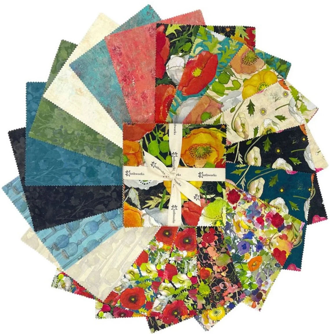 Poppy Dreams 5" Squares Sue Zipkin Clothworks Cotton Fabric CLT-SQ0439 | US Fabric Shop