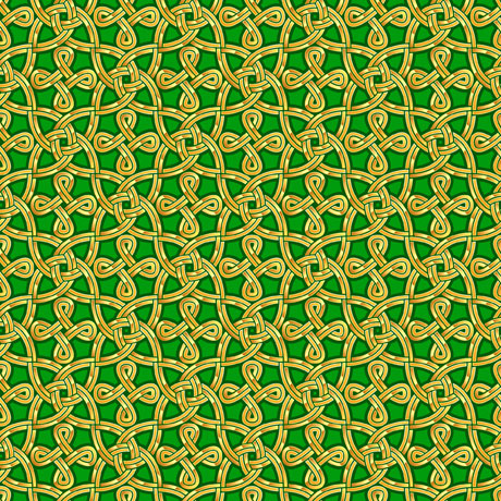 Pot of Gold Celtic Knot Green Kate Ward Thacker  Quilting Treasures Cotton Fabric