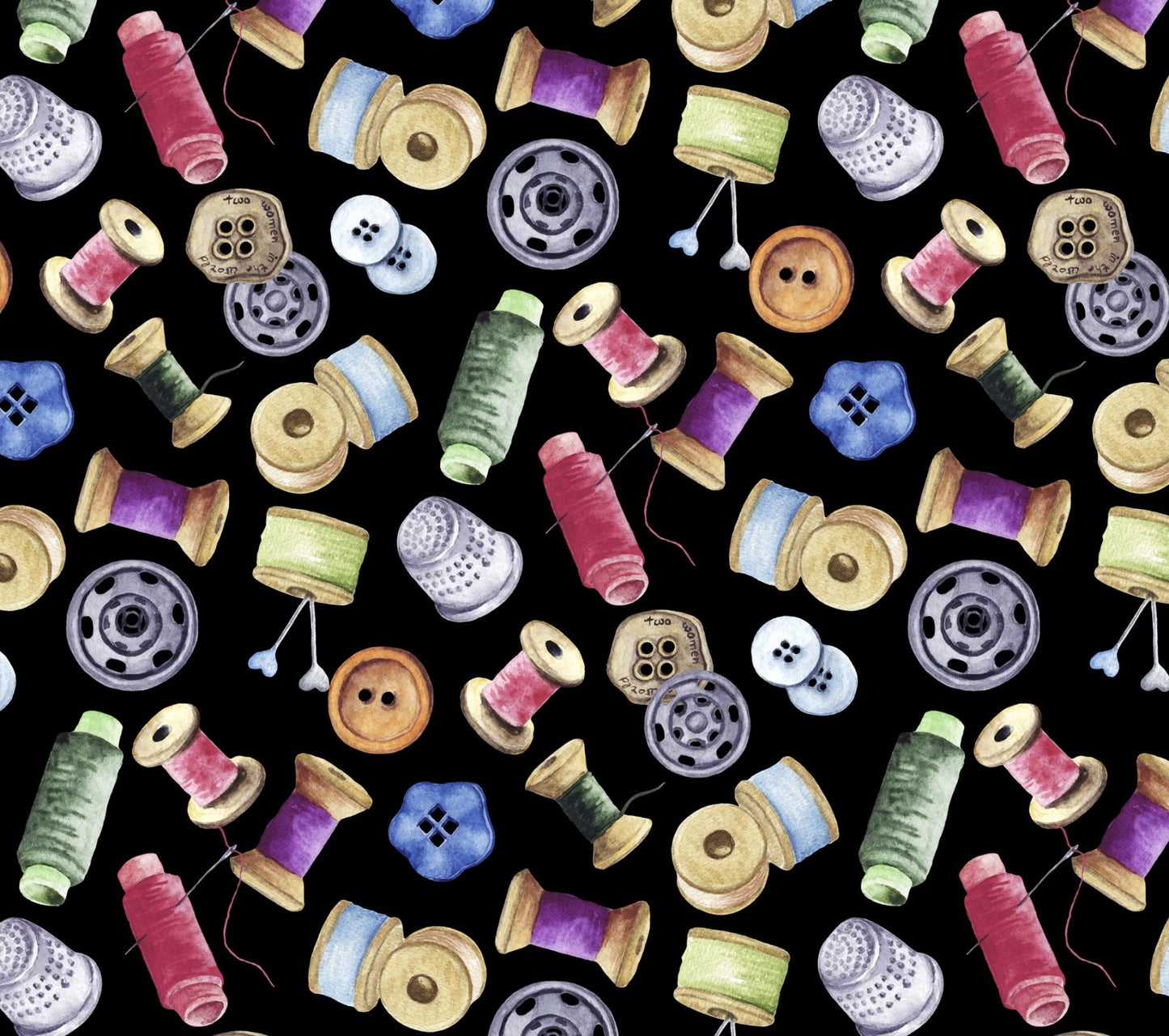 Potpourri of Novelty Sewing Materials Black David Textiles Cotton Quilting Fabric DT-DX-4433-4C-1