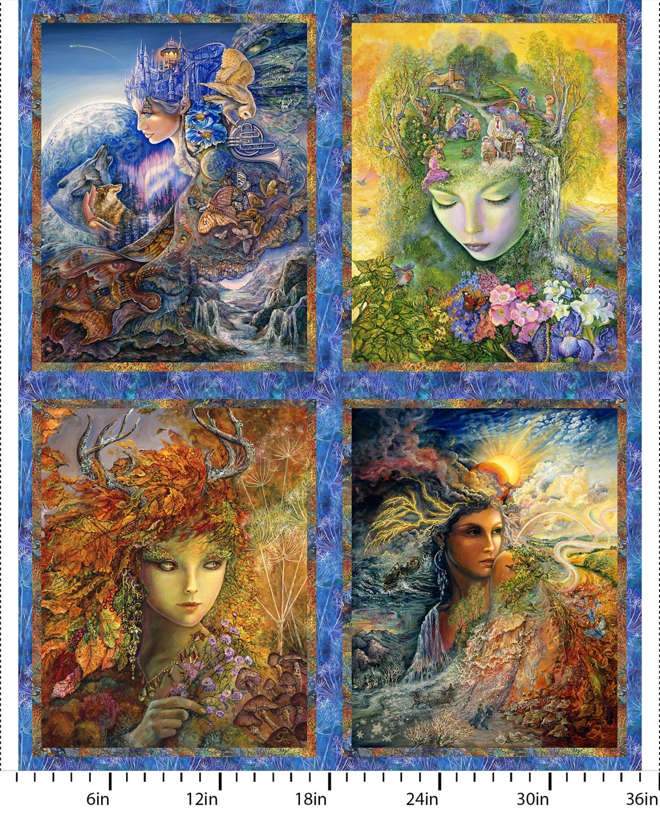 Power Of The Element Panel 36" Multi Josephine Wall 3 Wishes Fabrics Cotton Fabric