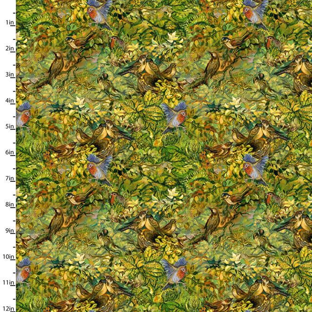 Power of the Elements Hidden Birds Trees Josephine Wall 3 Wishes Cotton Fabric