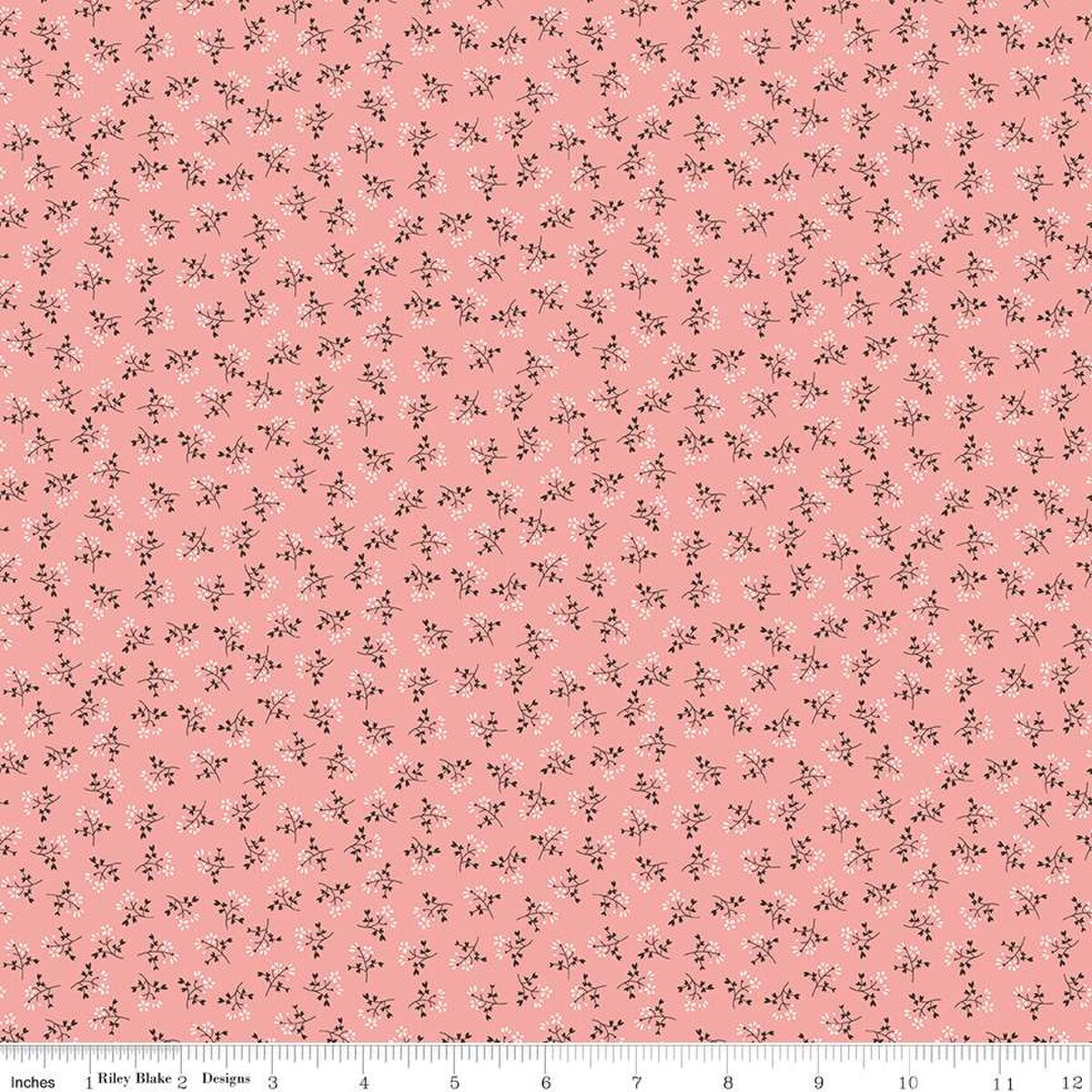 Prairie Bonnet Heirloom Coral Pink Lori Holt Riley Blake Designs Cotton Fabric RB-C12307-Coral