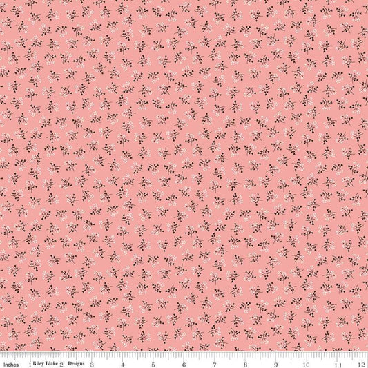 Prairie Bonnet Heirloom Coral Pink Lori Holt Riley Blake Designs Cotton Fabric RB-C12307-Coral