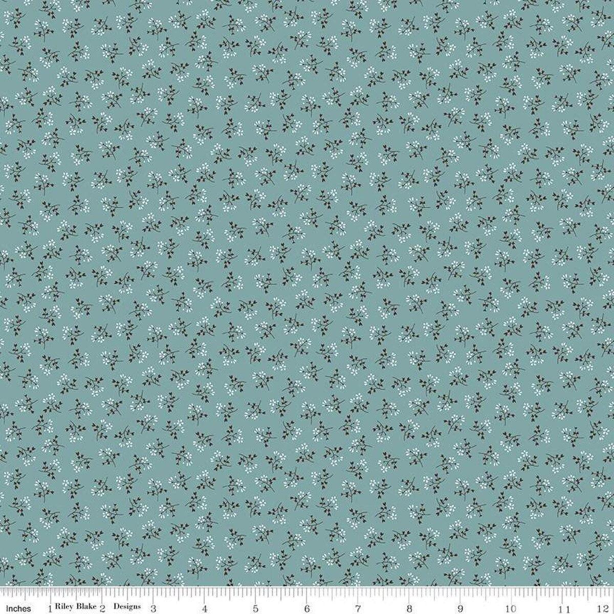 Prairie Bonnet Heirloom Cottage Blue Lori Holt Riley Blake Designs Cotton Fabric RB-C12307-Cottage
