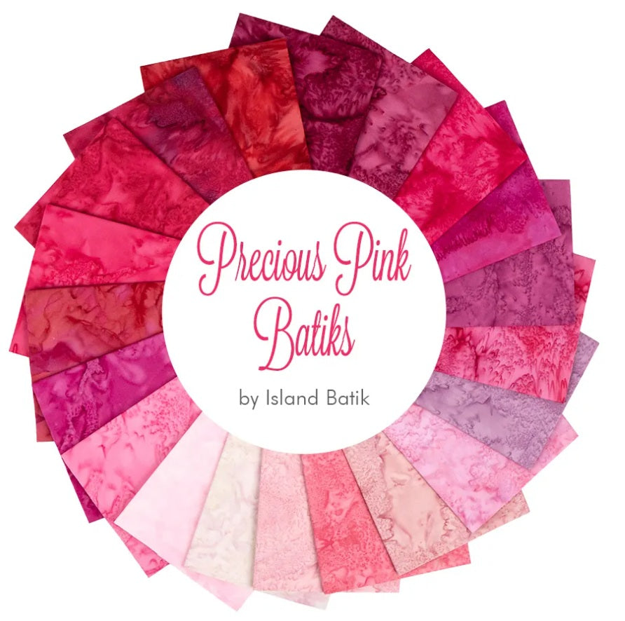 Precious Pink Fat Quarter Bundle 18"x21" 20pcs Island Batik Cotton Fabric IB-FQ-ISBBAS-PRP