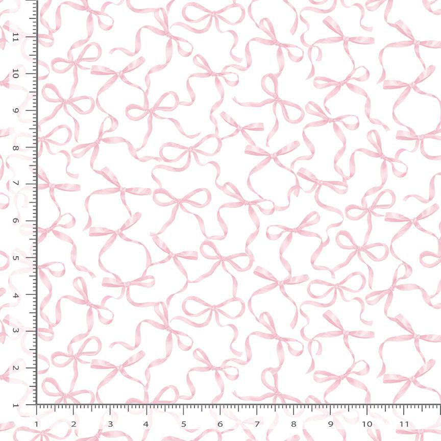 Pretty in Pink Tiny Dancer Ribbon Bows Pink White Timeless Treasures Cotton Fabric TT-FUN-CD4338-BOWS