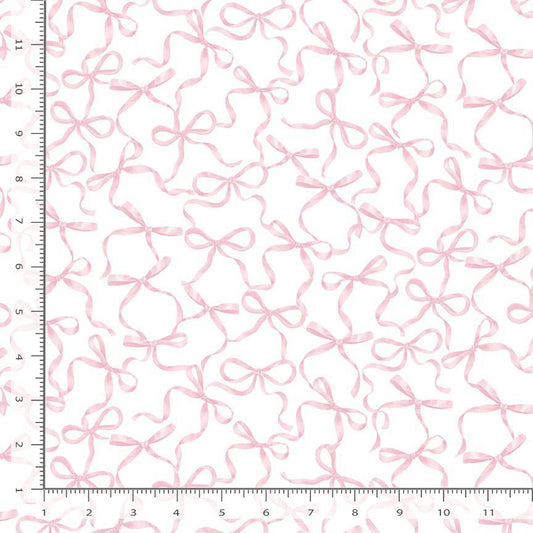 Pretty in Pink Tiny Dancer Ribbon Bows Pink White Timeless Treasures Cotton Fabric TT-FUN-CD4338-BOWS
