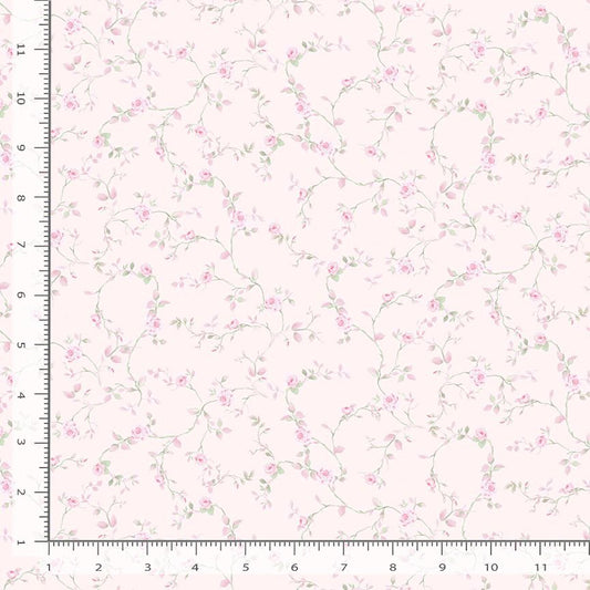 Pretty in Pink Tiny Dancer Roses Vines Pink Timeless Treasures Cotton Fabric TT-FLEUR-CD4336-LEMONADE
