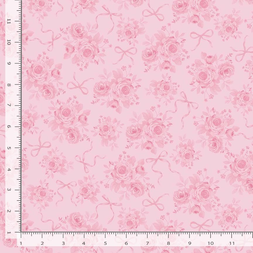 Pretty in Pink Tiny Dancer Tonal Rose Bouquets Rose Pink Timeless Treasures Cotton Fabric TT-FLEUR-CD4332-ROSE