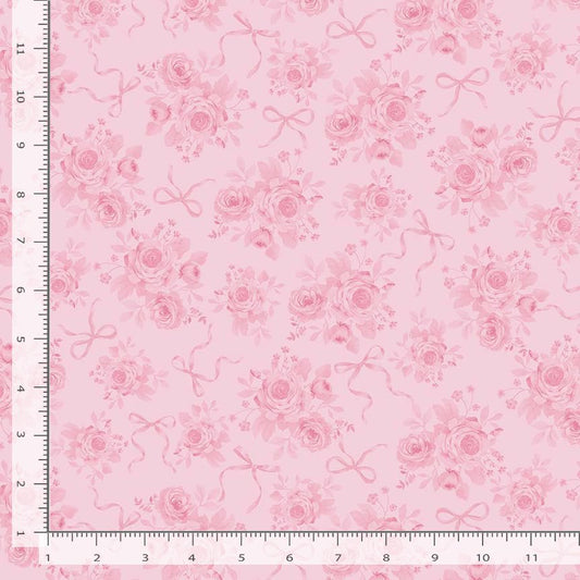 Pretty in Pink Tiny Dancer Tonal Rose Bouquets Rose Pink Timeless Treasures Cotton Fabric TT-FLEUR-CD4332-ROSE