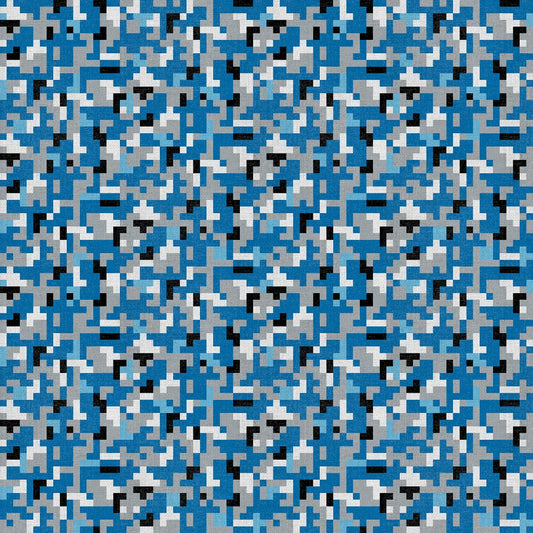 Pride of Detroit Camo Blue Grey Paintbrush Studios Cotton Fabric PBS-120-26586