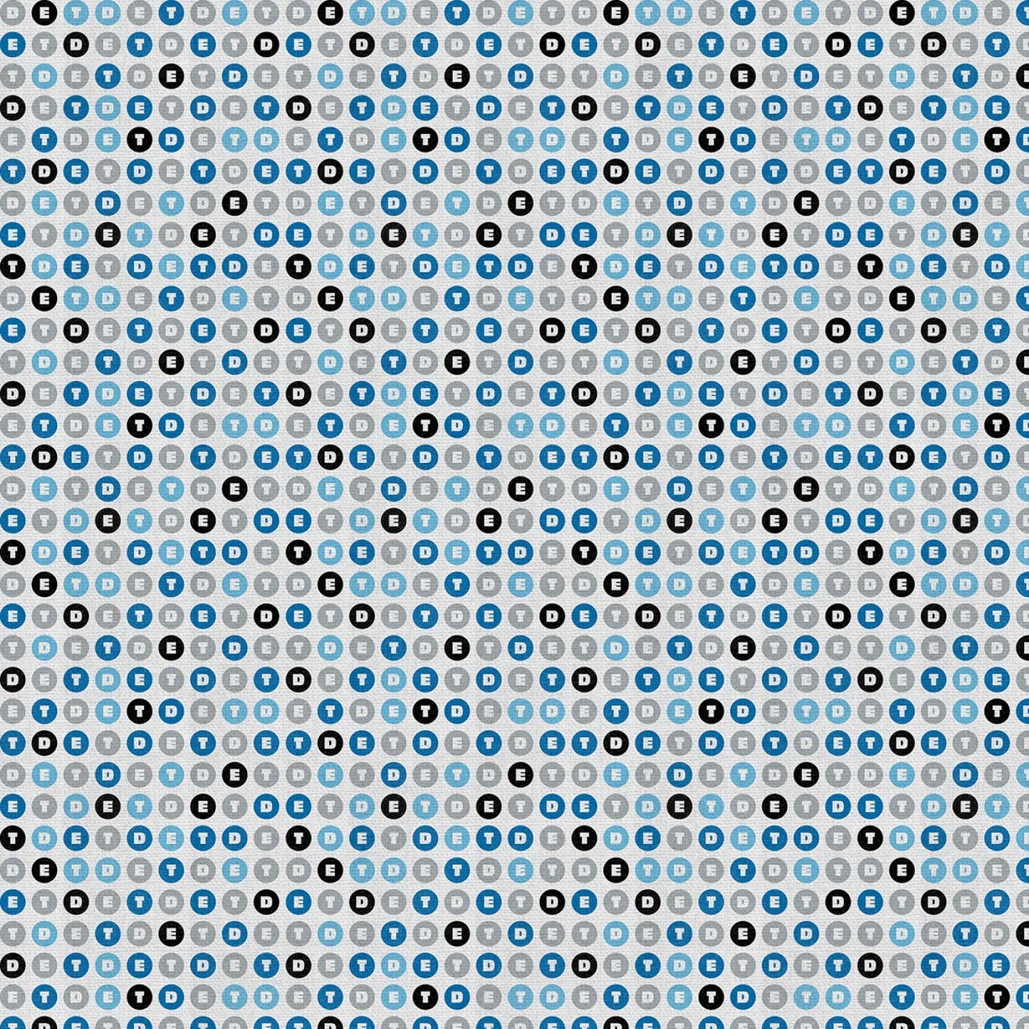 Pride of Detroit City Letters Blue Grey Paintbrush Studios Cotton Fabric PBS-120-26584