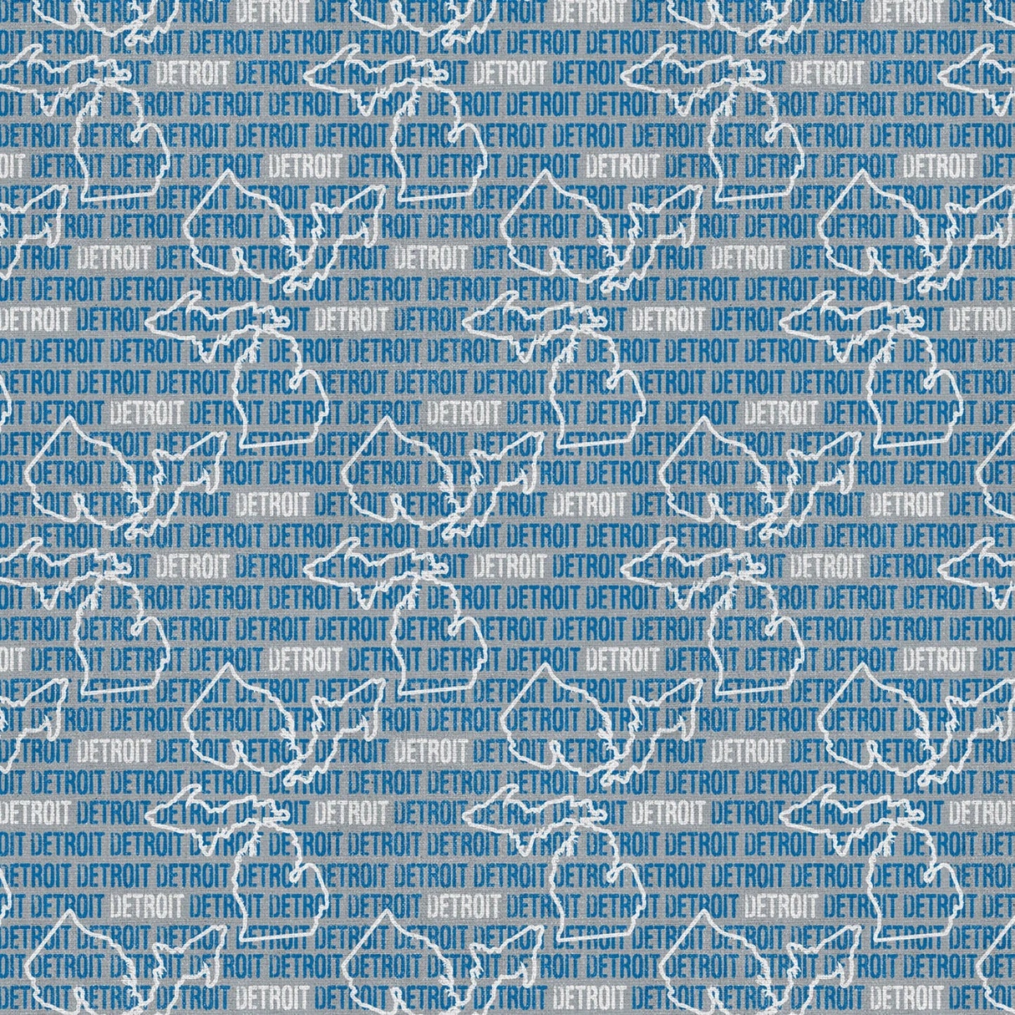 Pride of Detroit State Toss Blue Grey Paintbrush Studios Cotton Fabric PBS-120-26581