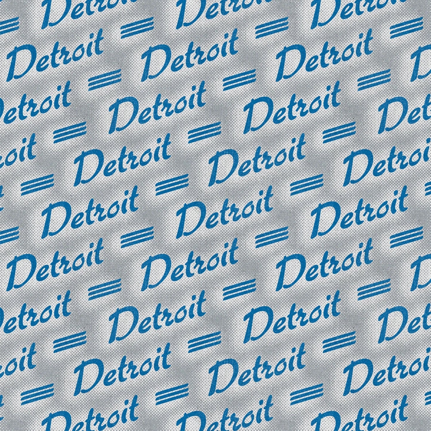 Pride of Detroit Vintage Script Blue Grey Paintbrush Studios Cotton Fabric PBS-120-26578