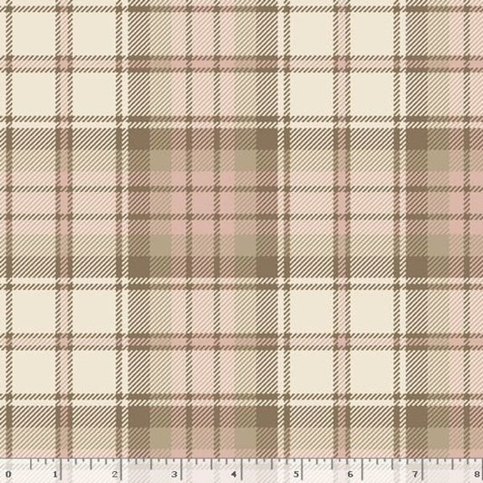 Primo Plaid FLANNEL Beige Pink Marcus Fabrics Cotton Fabric MF-PP091972-PINK