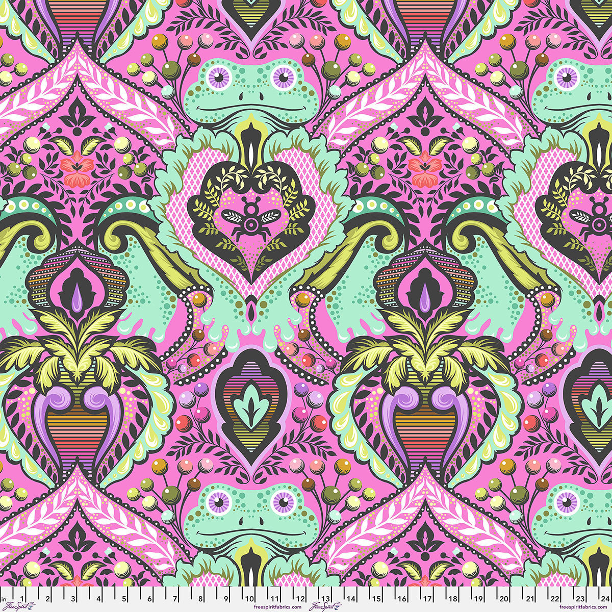 Prince Charming Deja Vu MINKY Frog Prince Gumball Pink Tula Pink Free Spirit MINKY Polyester Fabric FS-MKTP012.GUMBALL