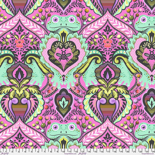 Prince Charming Deja Vu MINKY Frog Prince Gumball Pink Tula Pink Free Spirit MINKY Polyester Fabric FS-MKTP012.GUMBALL