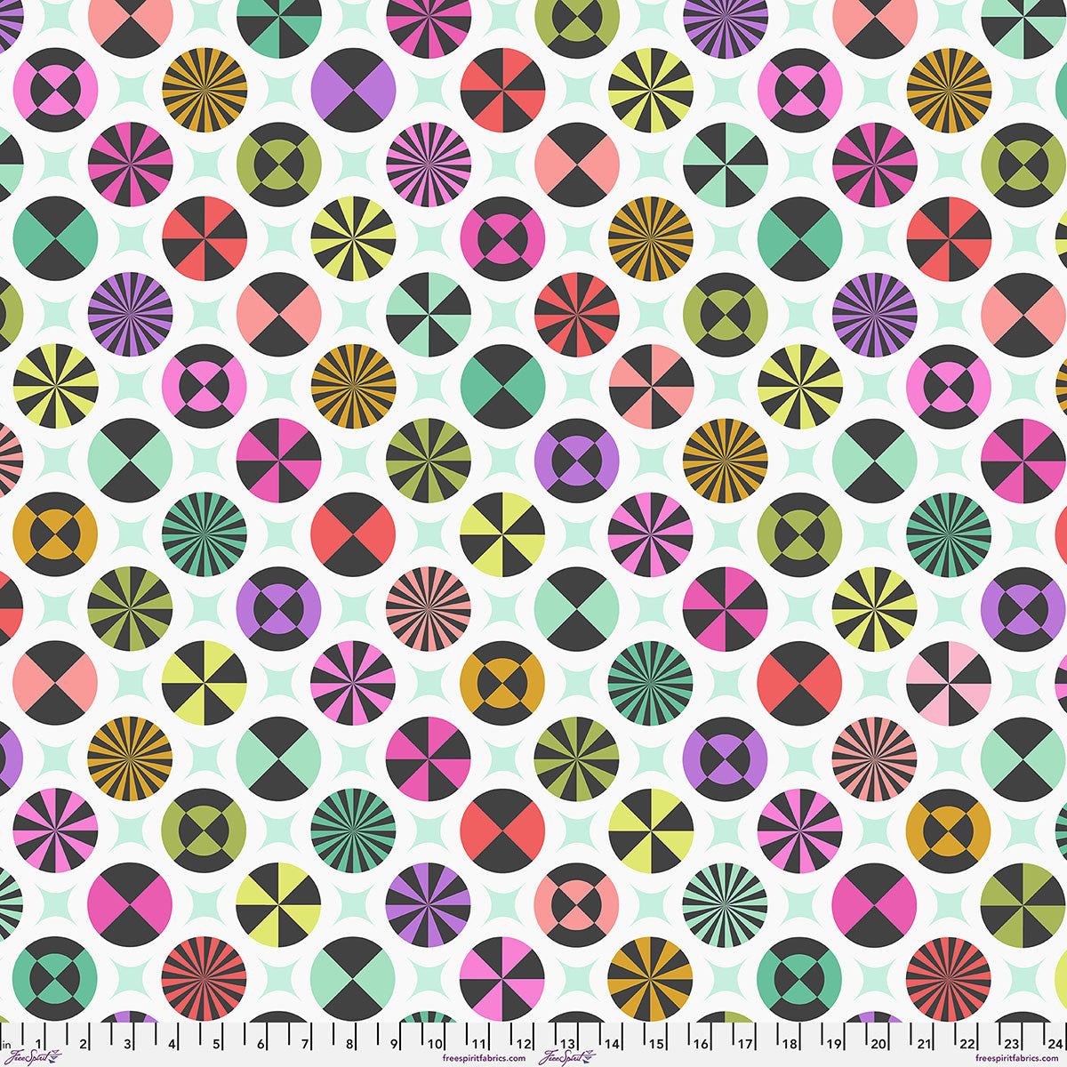 Prince Charming Deja Vu MINKY Taffy Geometric Sugarrush Multicolor Tula Pink Free Spirit MINKY Polyester Fabric FS-MKTP013.SUGARRUSH