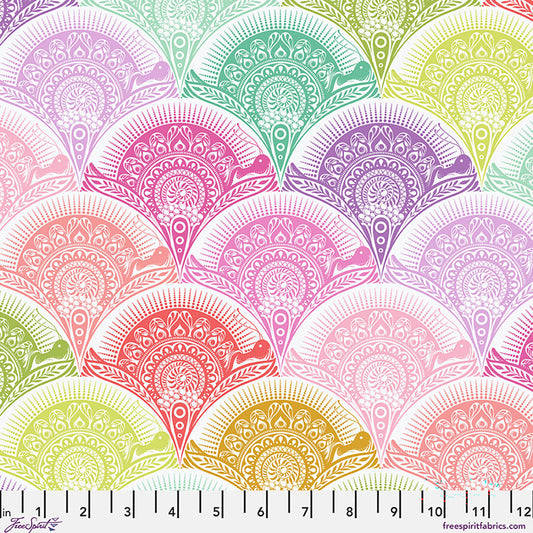 Prince Charming Deja Vu Snail Scallop Sugarrush Multicolor Tula Pink Free Spirit Cotton Fabric FS-PWTP277.SUGARRUSH