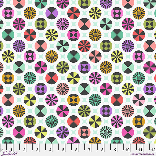 Prince Charming Deja Vu Taffy Geometric Sugarrush Multicolor Tula Pink Free Spirit Cotton Fabric FS-PWTP278.SUGARRUSH