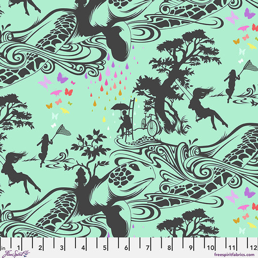 Prince Charming Deja Vu Turtle Bay Sweetmint Mint Green Tula Pink Free Spirit Cotton Fabric FS-PWTP276.SWEETMINT