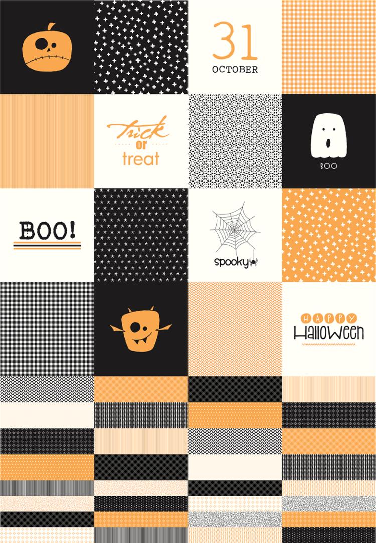 Late October Halloween Treat Bag Canvas Project Pre-Packaged Panel 36" x 58" Multi Sweetwater Moda Fabric