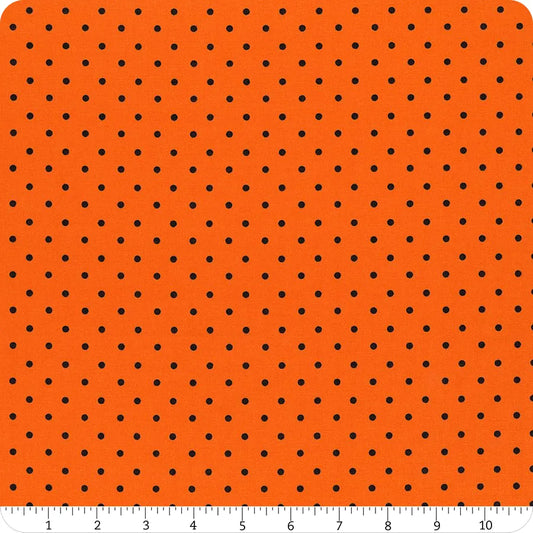 Priscilla's Polkas Black Dot Orange Priscilla Blain Henry Glass Cotton Fabric