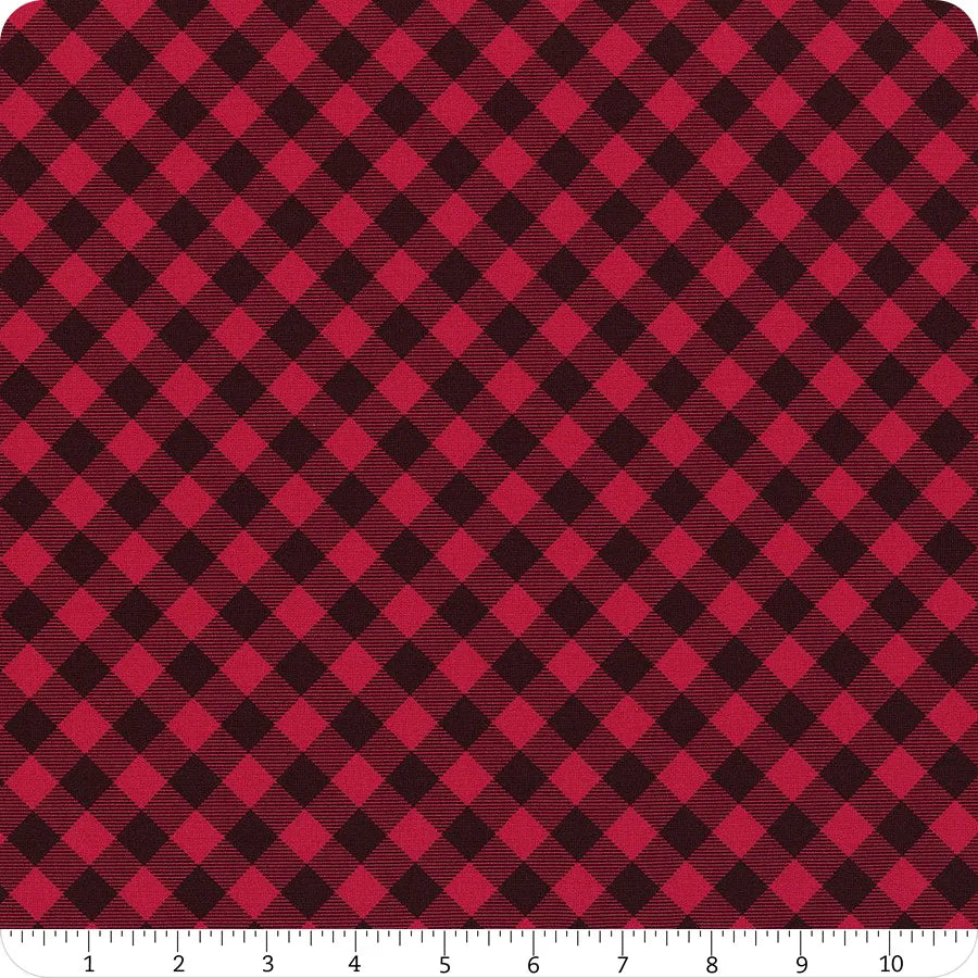 Priscilla's Pretty Plaids Bias Buffalo Check Red and Black Priscilla Blain Henry Glass Cotton Fabric