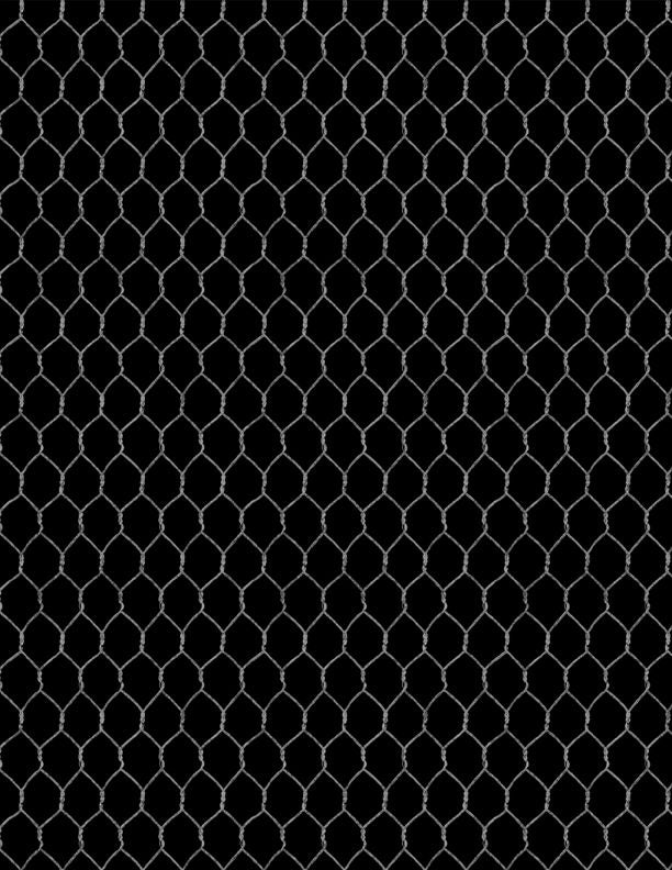 Proud Rooster Chicken Wire Black Susan Winget Wilmington Prints Cotton Fabric