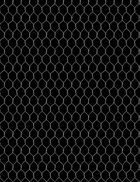 Proud Rooster Chicken Wire Black Susan Winget Wilmington Prints Cotton Fabric