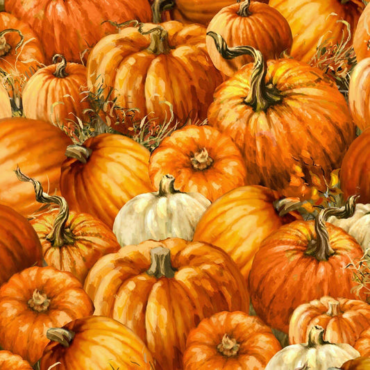 Harvest Packed Pumpkinins Autumn Timeless Treasures Cotton Fabric