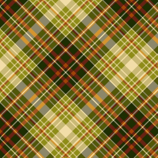 Pumpkin Harvest Plaid Green Color Principle Henry Glass Cotton Fabric