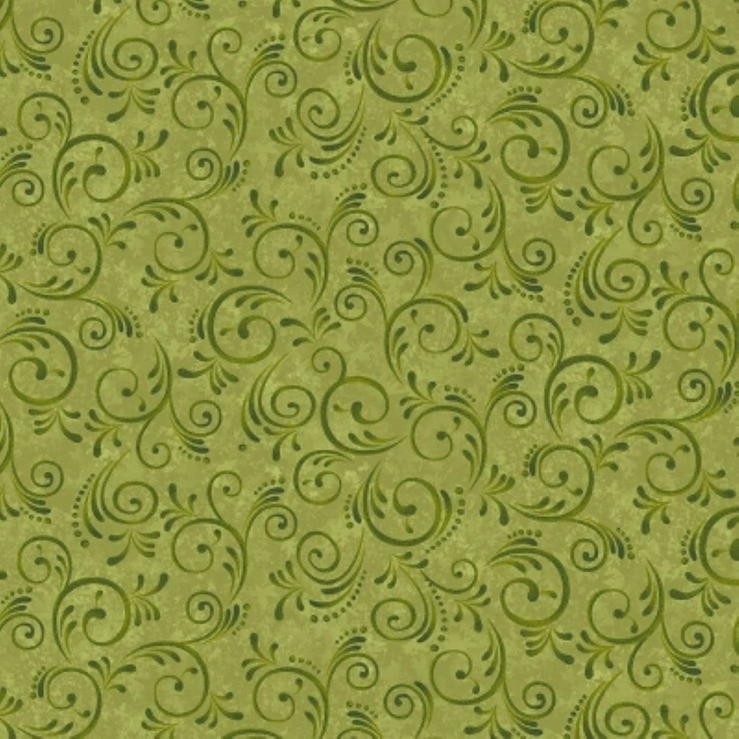 Pumpkin Harvest Swirls Green Color Principle Henry Glass Cotton Fabric