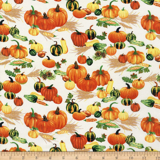 Pumpkin Patch Ivory Whistler Studio Windham Cotton Fabric