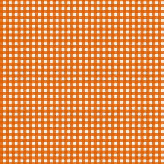 Pumpkin Grove Gingham Orange Maywood Studio Cotton Fabric MS-11186M-O