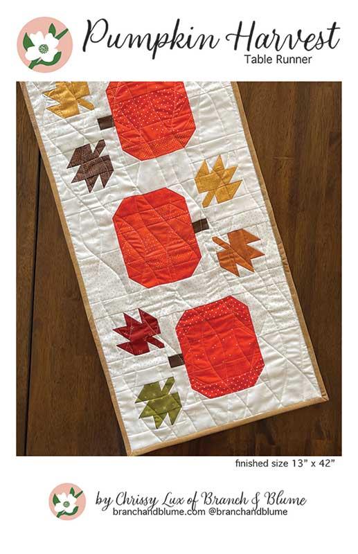 Pumpkin Harvest Home Decor Pattern Table Runner 13"x42" Chrissy Lux Branch & Blume BNB-2322