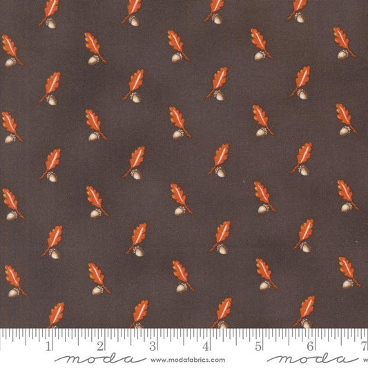 Pumpkin Spice Gatherings Acorn and Oak Tractor Oil Black Primitive Gatherings Moda Cotton Fabric MD-49291-16