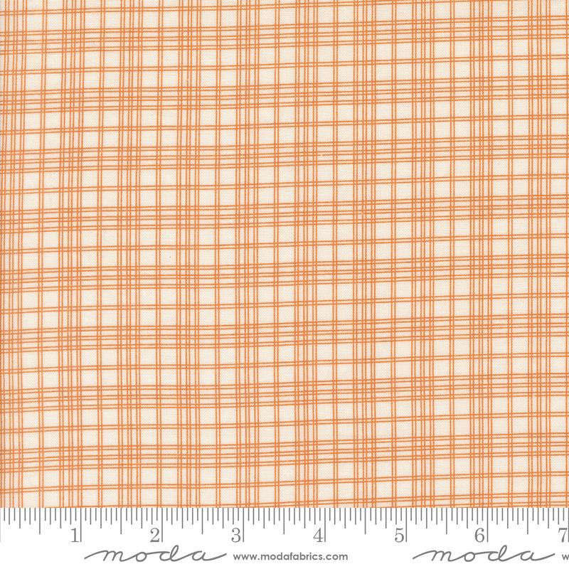 Pumpkin Spice Gatherings Checks and Plaids Cream Pumpkin Primitive Gatherings Moda Cotton Fabric MD-49294-15