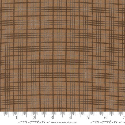 Pumpkin Spice Gatherings Checks and Plaids Dried Leaf Brown Primitive Gatherings Moda Cotton Fabric MD-49294-19