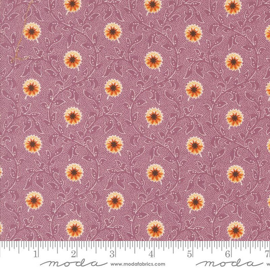 Pumpkin Spice Gatherings Flowering Blooms Mulberry Purple Primitive Gatherings Moda Cotton Fabric MD-49290-18